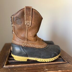 Georgia Boot Brown Pull-On Zipper Muck Duck Boots